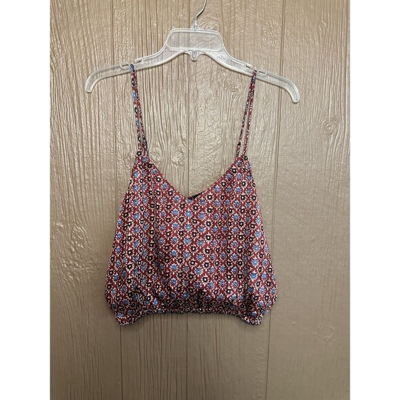 NWT Reset‎ by Jane Silky Cropped Tank Floral Fall Adjustable Straps Size M - Picture 1 of 6